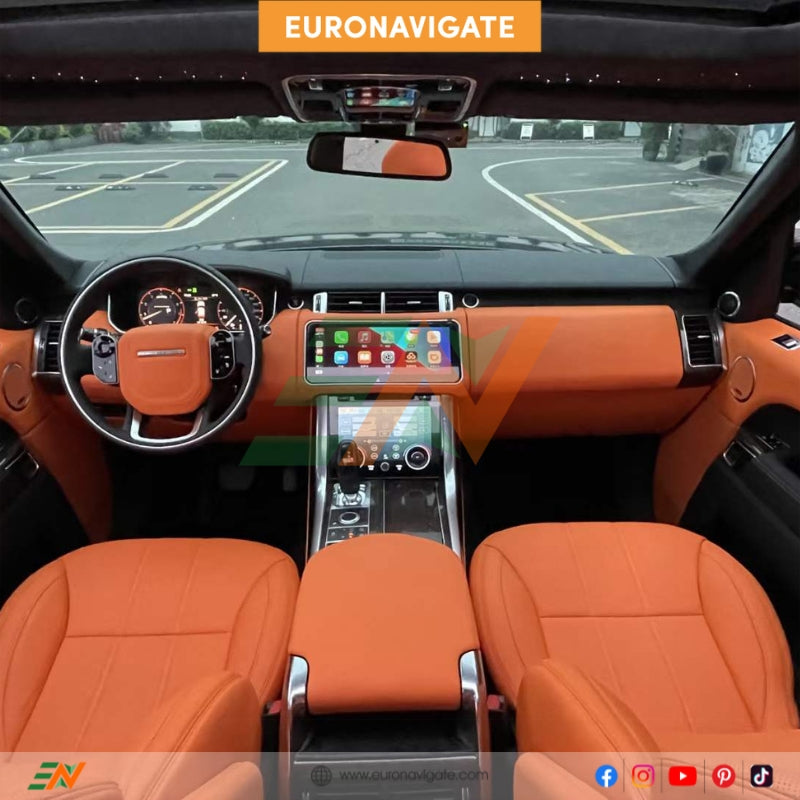 Upgrade your Range Rover Sport L494 with our Euronavigate 12.3 Android Infotainment. Powerful performance, featuring Android 13.0, 8GB RAM, and 128GB ROM encased in a sleek leather frame.