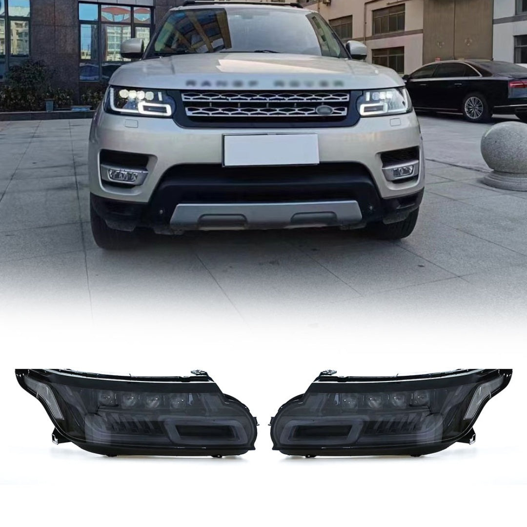 Upgrade your Range Rover Sport L494 (2013–2017) with Euronavigate LED Matrix-Style DRL Headlights. Plug-and-play installation with free shipping and a 1-year guarantee.