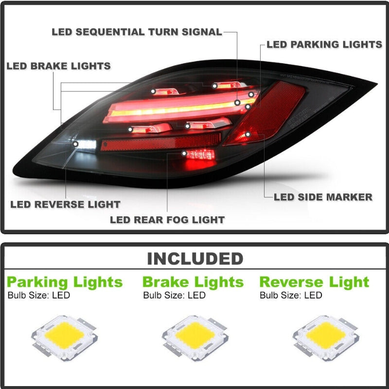 Upgrade your Porsche Cayman/Boxster 987.2 with our high-quality Black LED Tail Lights