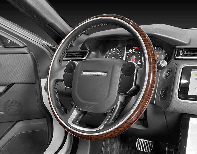 Euronavigate Hand-crafted whole circle lacquer wood steering wheel Range Rover Sport Velar Evoque