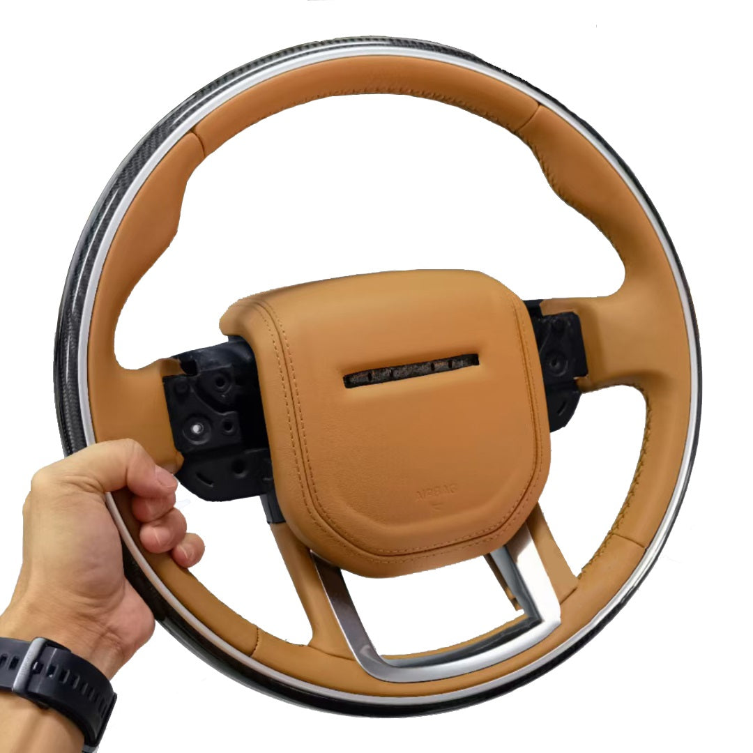 Euronavigate Hand-crafted whole circle lacquer wood steering wheel Range Rover Sport Velar Evoque