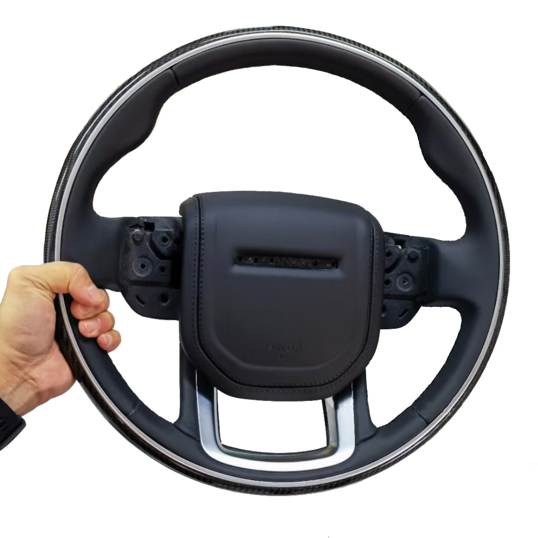 Euronavigate Hand-crafted whole circle lacquer wood steering wheel Range Rover Sport Velar Evoque