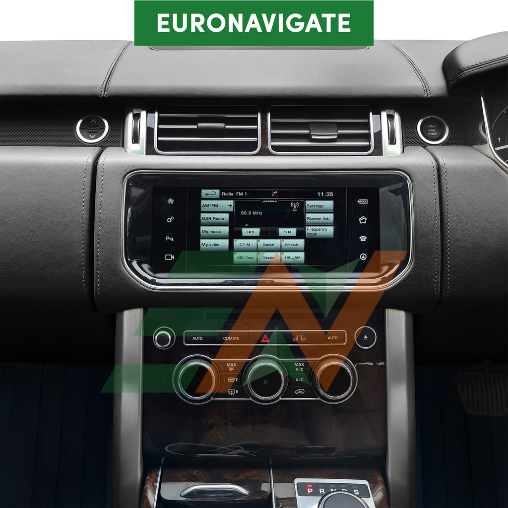 Euronavigate Car L494 Range Rover Sport 12.0 Android 10.25 Infotainment Upgrade Dash Touch Screen Android Head Unit Display Radio Stereo GPS Navigation Multimedia Player Replacement Carplay Wireless Receiver Reversing Handsfree Plug And Play Aftermarket Accessories