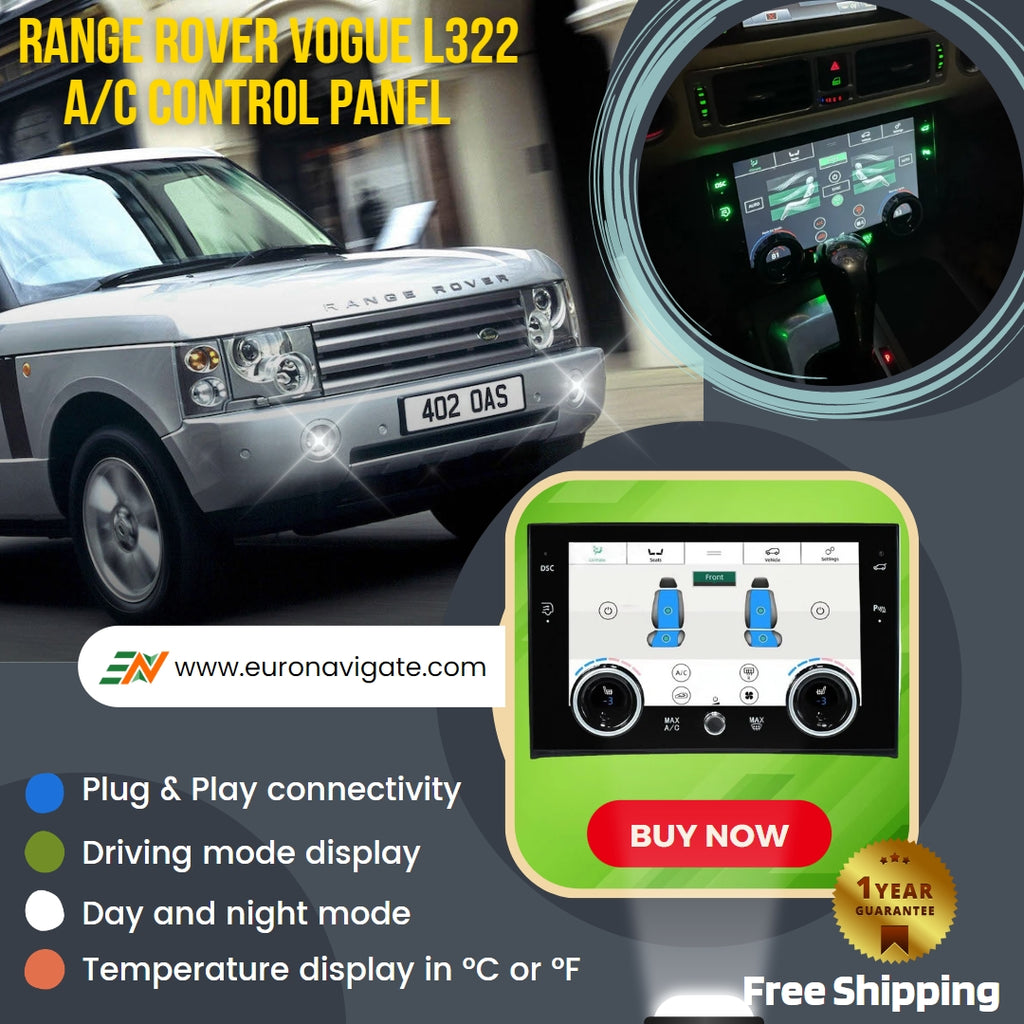 Euronavigate L322 Range Rover Vogue AC Screen Control Panel