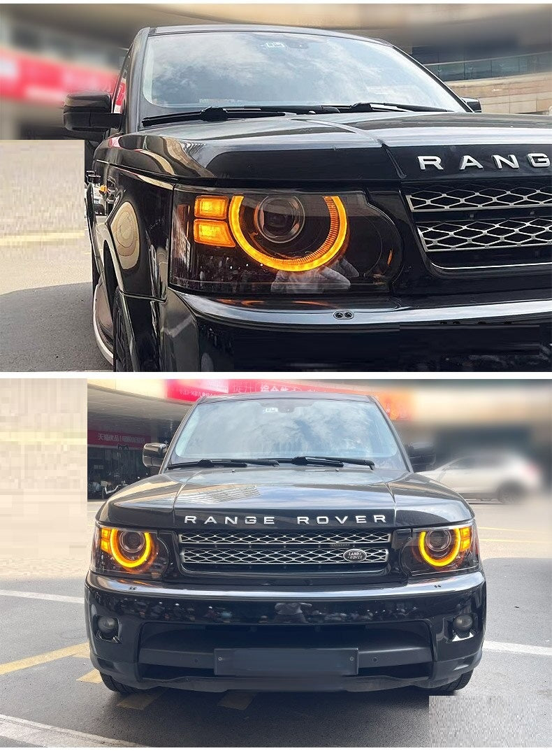Upgraded headlights for Range Rover Sport L320 with new DEFENDER style