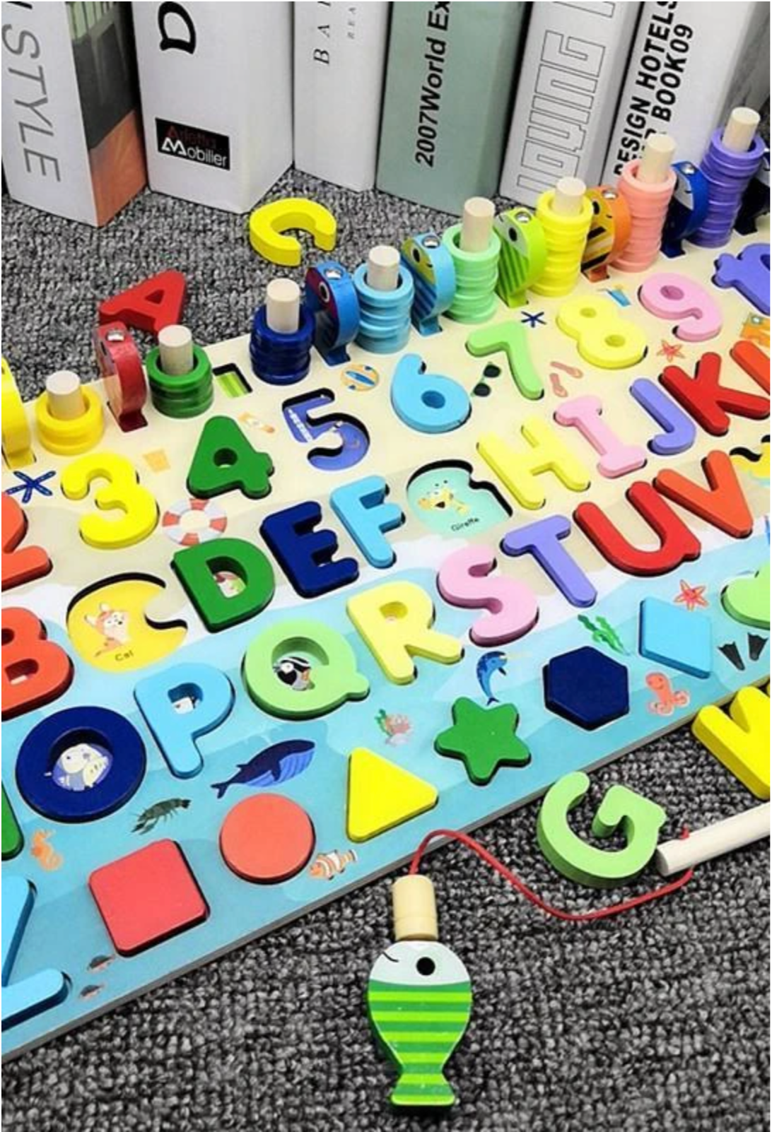 number and alphabet montessori fishing toy > Off-53%