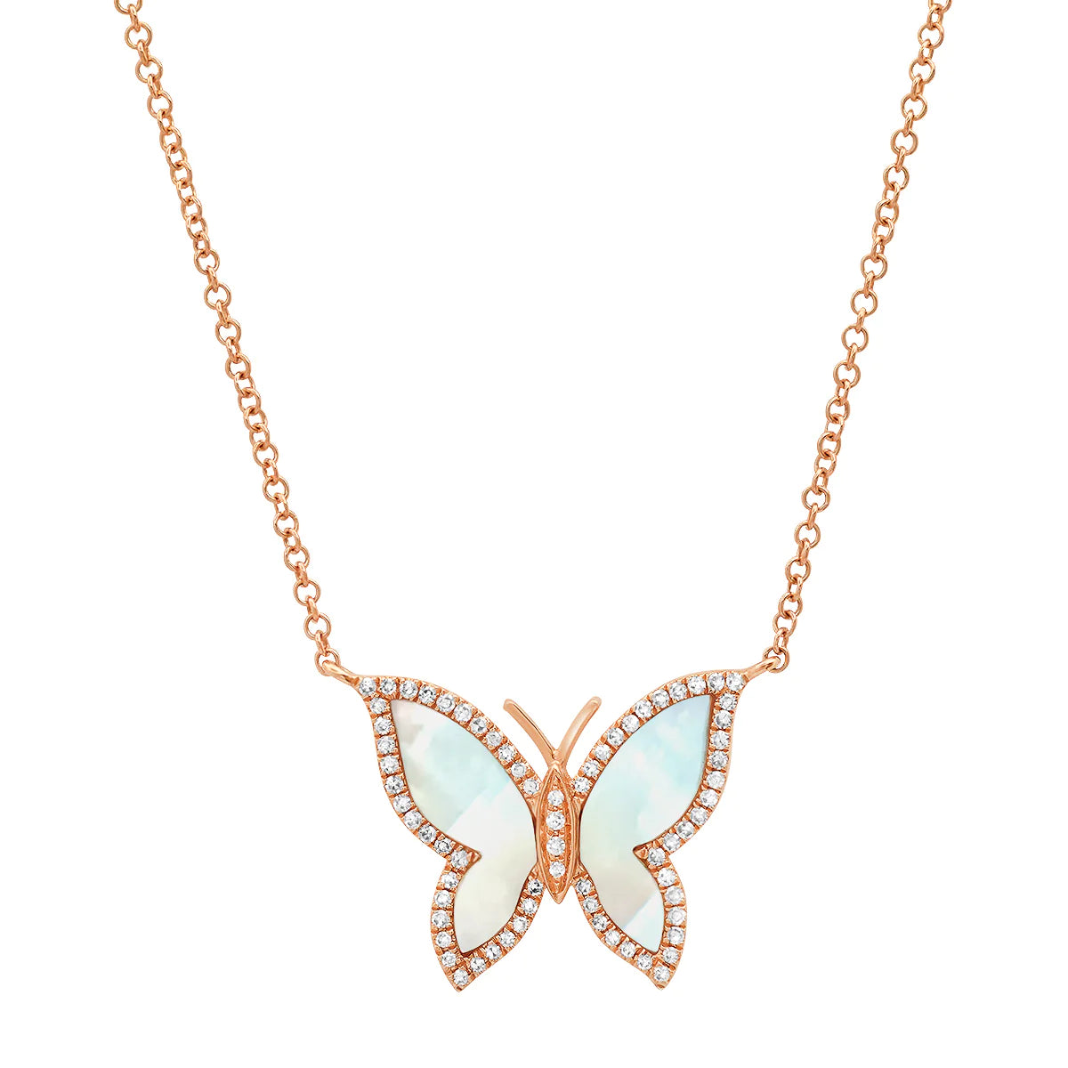 Mother of pearl butterfly necklace