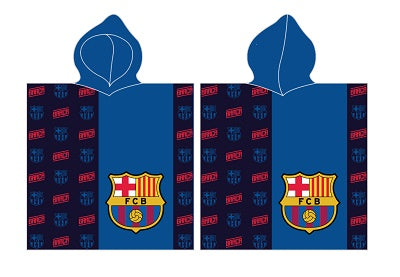 Se FC Barcelona Badehåndklæde / Poncho med hætte - 60x120 cm. hos Lukaki.dk