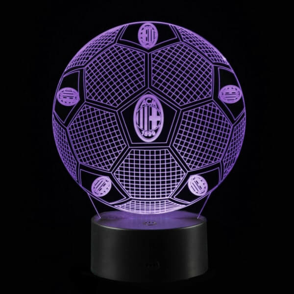 Se AC Milan 3D Fodbold lampe - Lyser i 7 farver hos Lukaki.dk