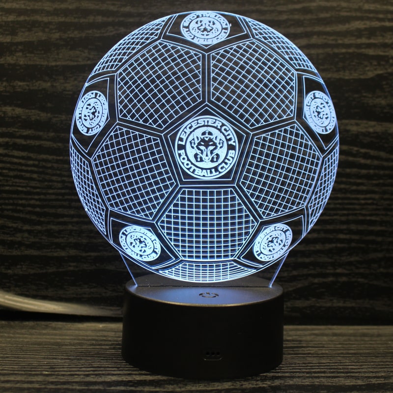 Billede af Leicester 3D Fodbold lampe - Lyser i 7 farver