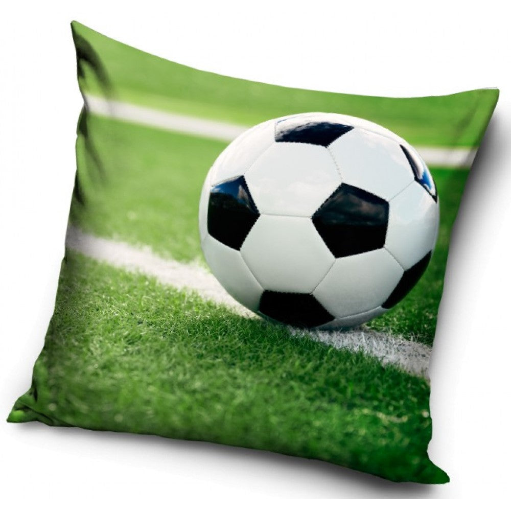 Billede af Pudebetræk, fodbold på græs- 40x40 cm.