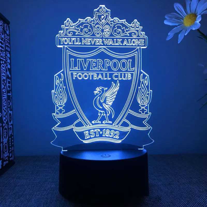 Billede af Liverpool 3D Fodbold lampe - Lyser i 7 farver