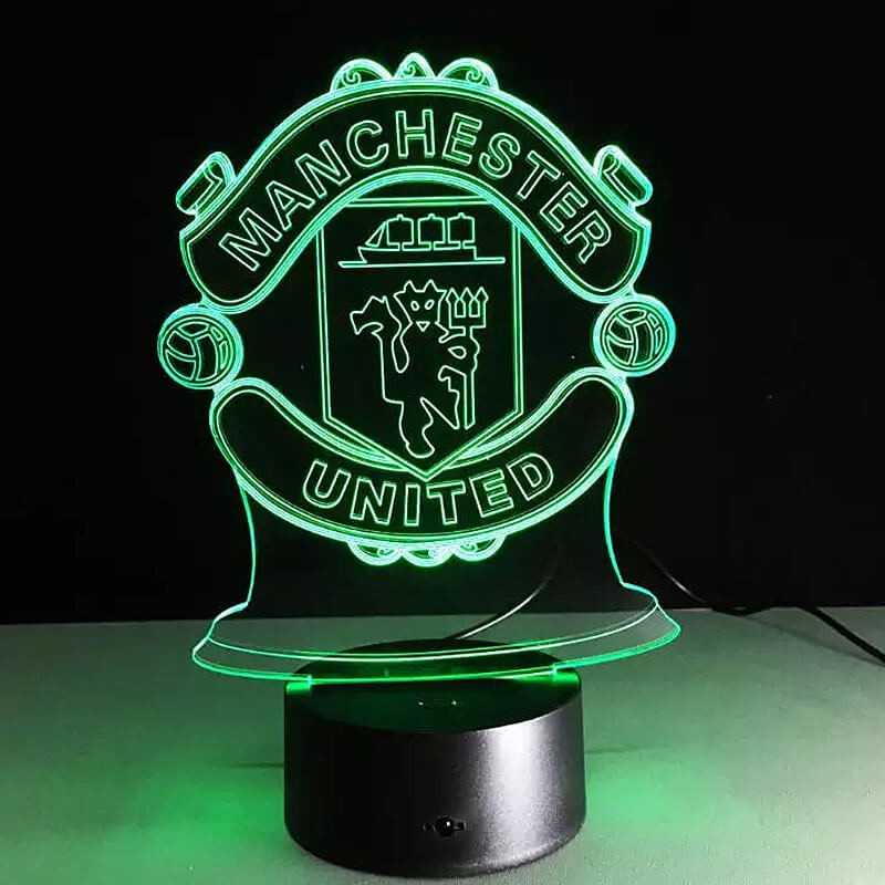 Billede af Manchester United 3D Fodbold lampe - Lyser i 7 farver