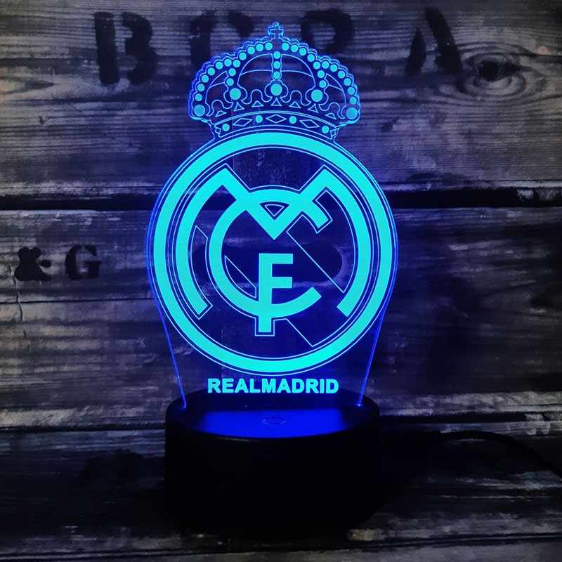 Billede af Real Madrid 3D Fodbold lampe - Lyser i 7 farver