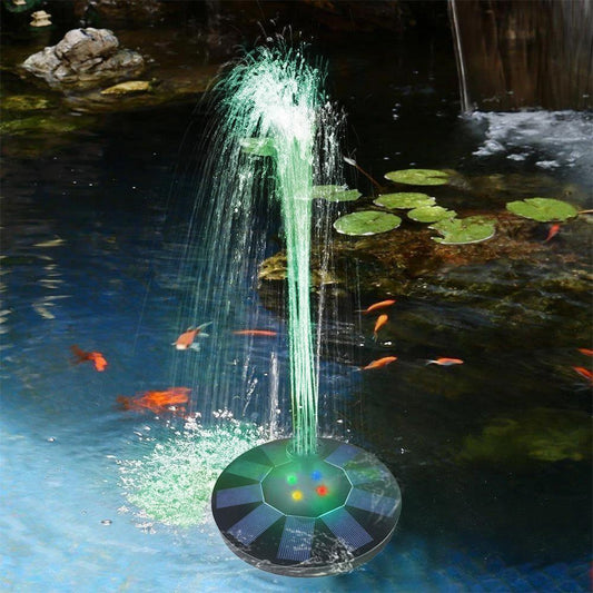 Petite Fontaine Solaire De Jardin Flottante Avec 4 Buses Pour Bain