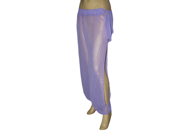 Genie Costume Sheer Chiffon Harem/Yoga Pants with Side Slit Halloween ...