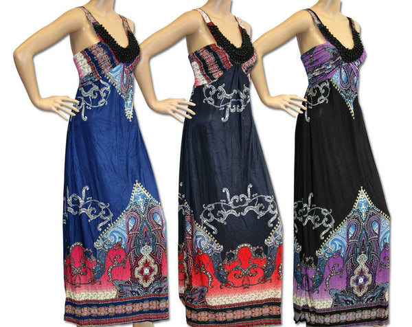 Long Sundresses Maxi Dresses with Beautiful Geo Print – Jon's Imports Inc