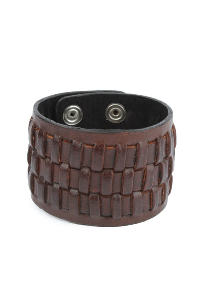 Retro fashion Geniune Leather Wristband with braided pattern – Jon's ...