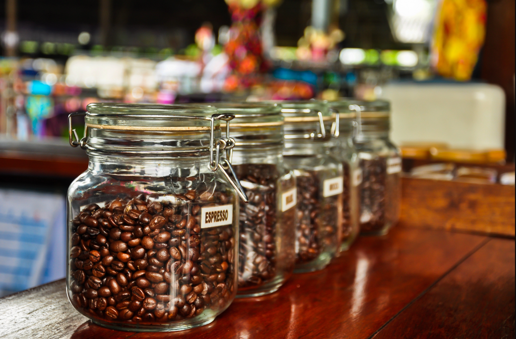 coffee beans in jar