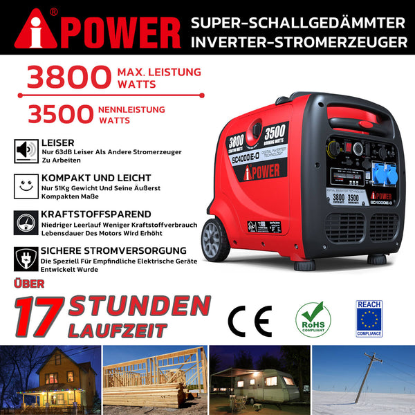 A-iPower Groupe électrogène Inverter silencieux 2000W SUA2000i