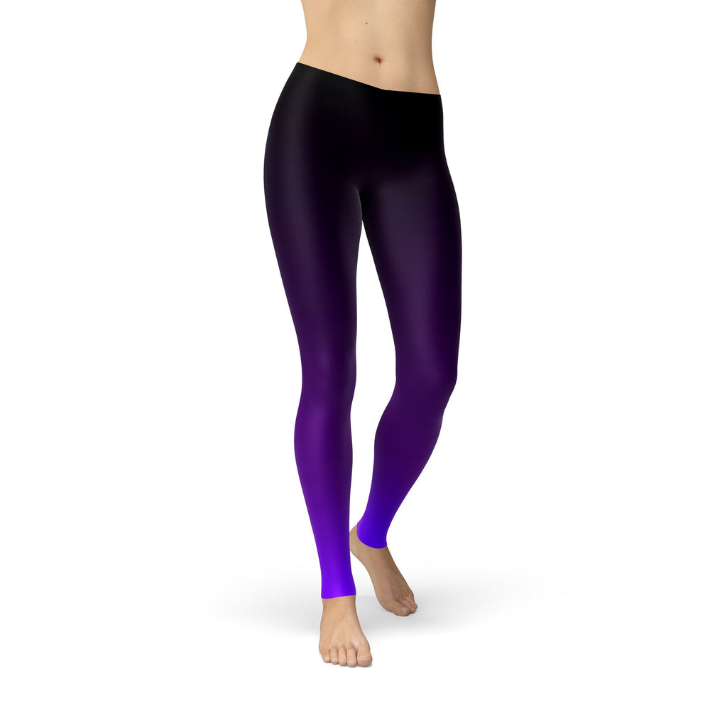 
                
                    Load image into Gallery viewer, Avery Black Purple Ombre Leggings - MorphU LLC
                
            