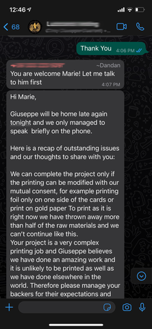 Message from Printer