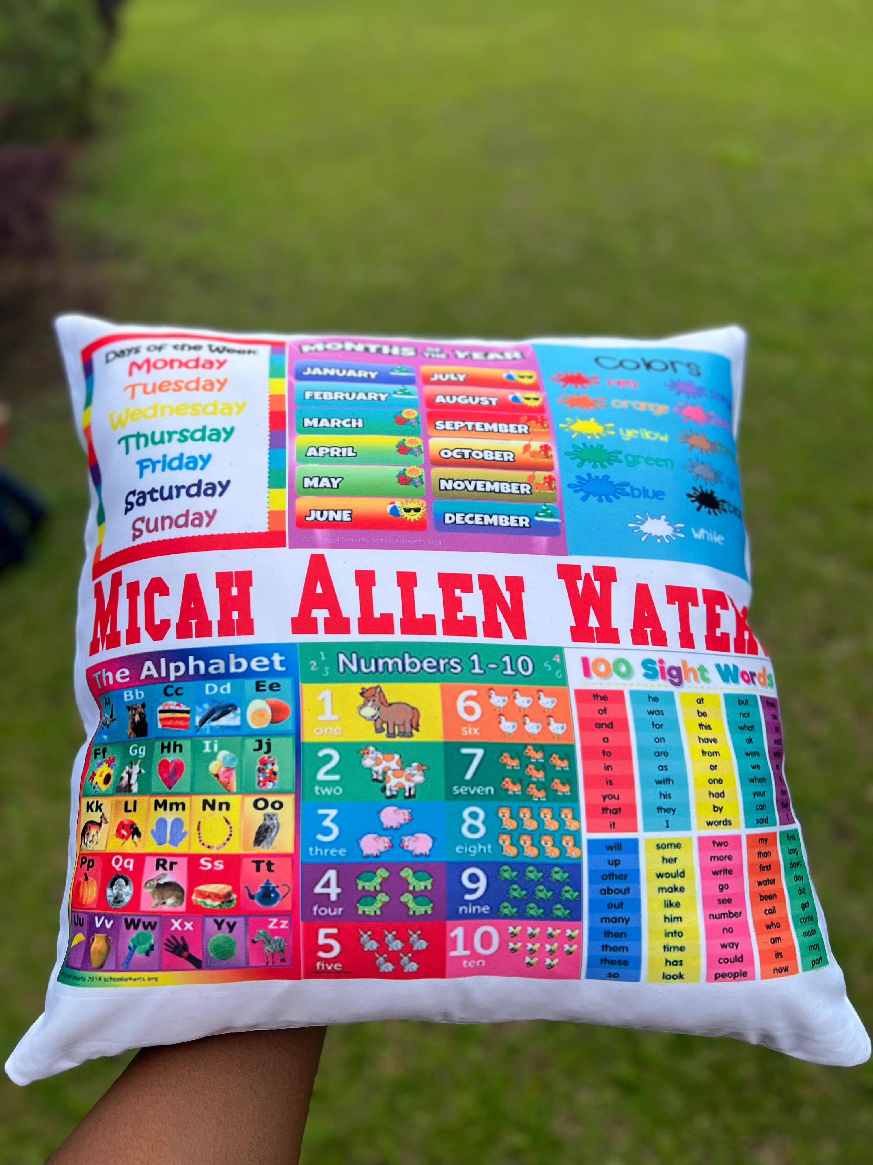 Beginner Learning Pillow- Custom Name