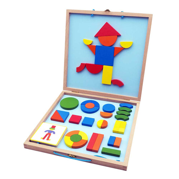 OCE Wooden Magnetic 🌳Geometric STEAM Building Blocks Puzzle-STEM Toys-Kidrise🧒🏻STEM Hong Kong Educational Toys｜STEAM Science Experimental Toys｜STEM Early Childhood Educational Toys｜Early Educational Toys｜Montessori Teaching Aids