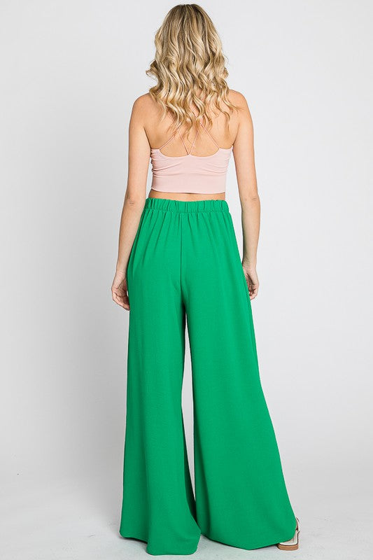 Wide Leg Slit Pants - Hot Pink – Hometown Style Inc.