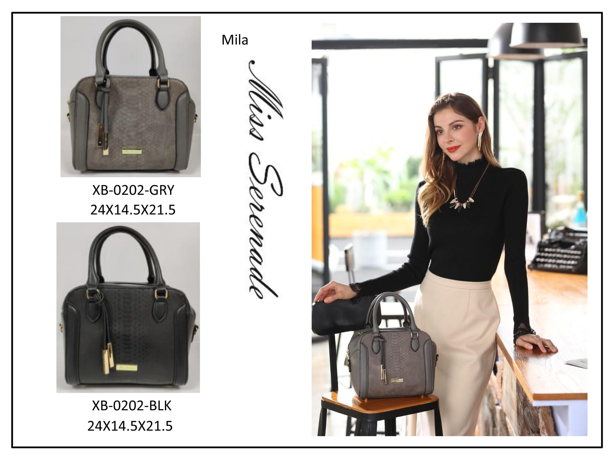 Miss Serenade Mila Handbag Black | Buy Serenade | Sale | NZ – Makiri ...
