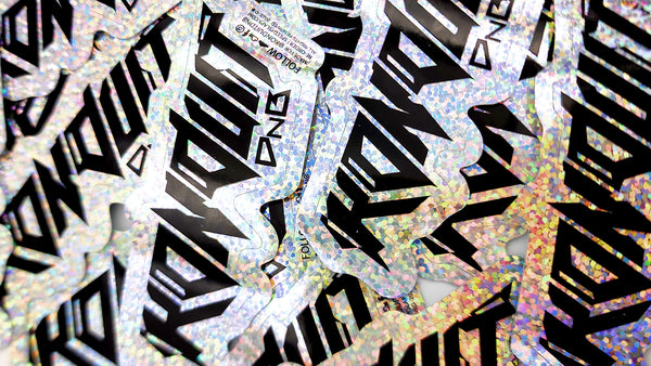 Glitter holographic is here in custom sticker miniz for your designs to get that bling bling effect without changing your design.