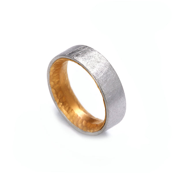 6mm Platinum and Gold Ring – malcolm betts