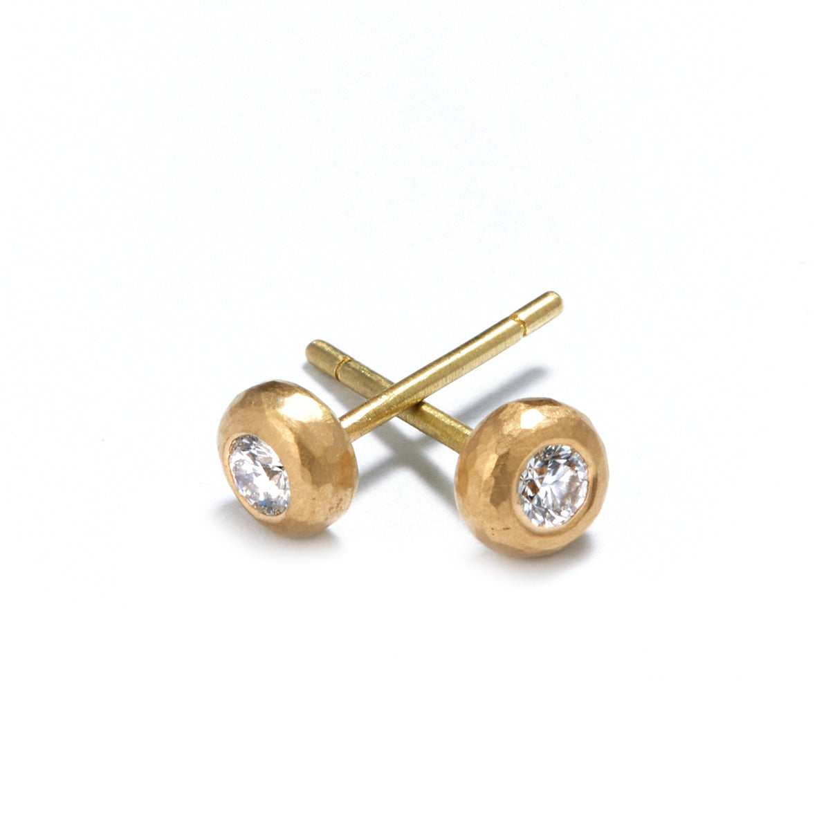 18ct Gold Ball Stud Diamond Earrings – malcolm | betts