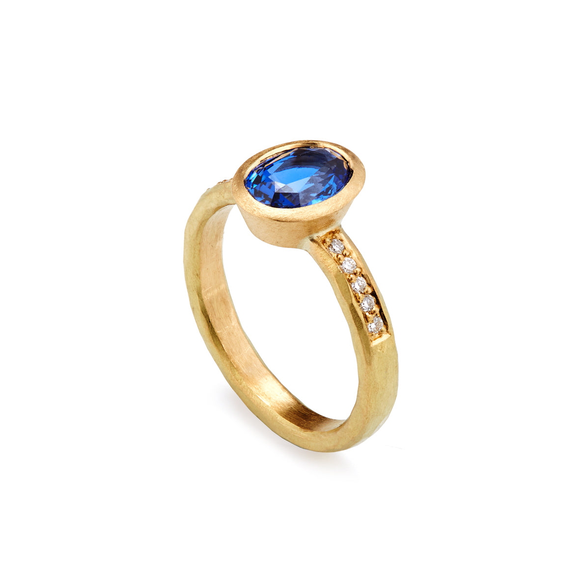 Gold Oval Sapphire and Diamond Ring – malcolm betts