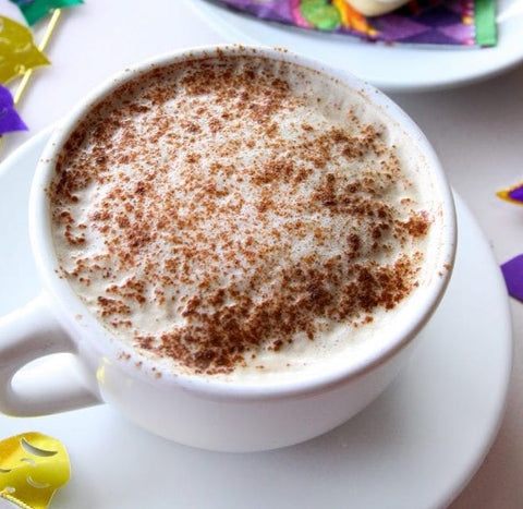 Mardi gras king cake latte