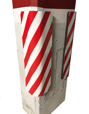 Protector De Espuma Adhesivo Para Garaje Columnas 38x18 Cm Rojo-blanco