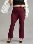 Plain Rib Knit Flare Leg Legging