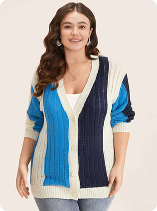 Colorblock Contrast Button Down Drop Shoulder Cardigan (1).jpg__PID:b310ab41-0e2a-4dfd-a45f-2ad2ad5d5712