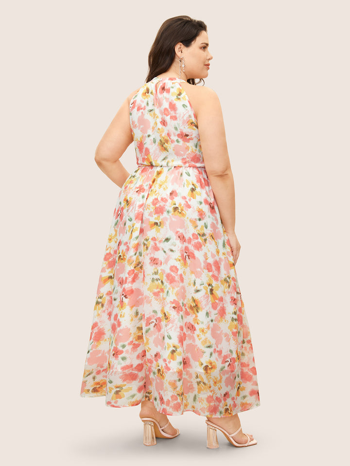 Plus Size Dresses _ Halter Neck Floral Pleated (3).jpg__PID:48f35e7b-3af7-4139-af4c-7dc4ad507a23