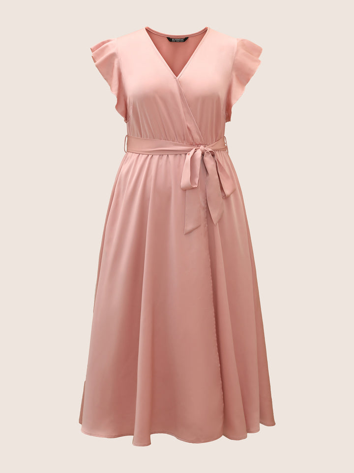 Plus Size Dresses _ Solid Surplice Neck Ruffle (1).jpg__PID:3af70139-6f4c-4dc4-ad50-7a2334954dd7