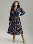 Elasticized Waistline Floral Print Dress