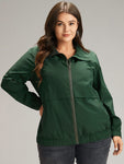 Wind resistant Plain Zipper Fly Pocket Jacket