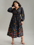 Collared General Print Dress