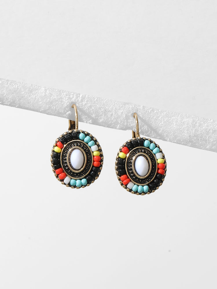 

Plus Size Earrings | Colored Natural Stone Oval Shaped Earrings | BloomChic, Multicolor