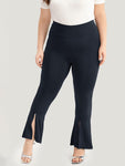 Tummy Control Flare Leg Split Hem Leggings