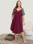 Pocketed Raglan Sleeves Dress