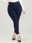 Skinny Very Stretchy High Rise Dark Wash Pocket Ankle Jeans