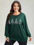 Christmas Trees Round Neck Sweatshirt