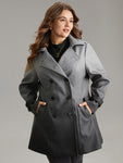 Ombre Double Breasted Lapel Collar Coat