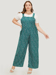 Ditsy Floral Plicated Detail Pocket Overall Jumpsuit